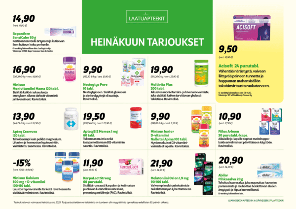 Heinäkuun tarjoukset