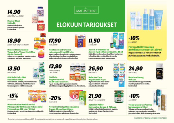 Elokuun tarjoukset