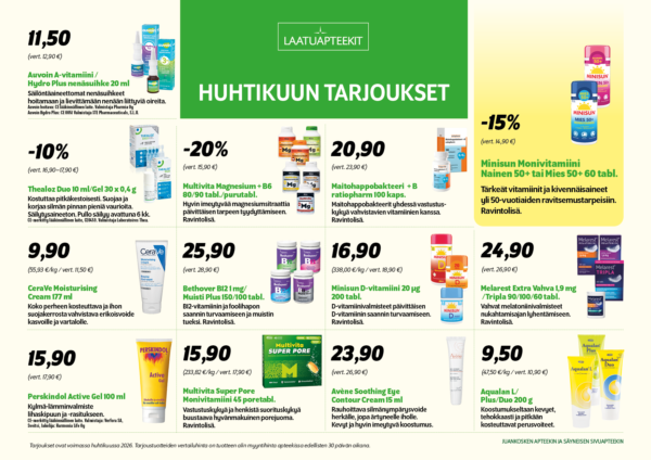 Huhtikuun tarjoukset