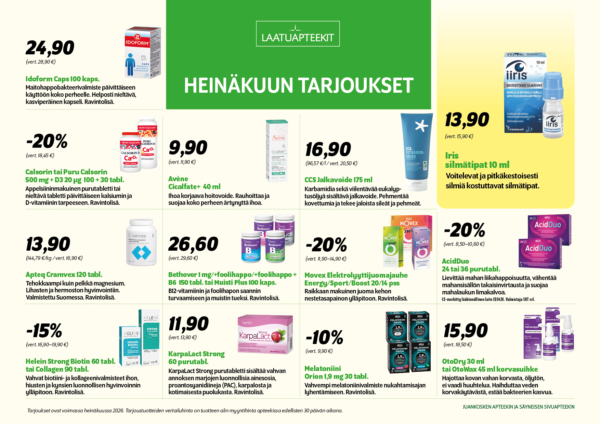 Heinäkuun tarjoukset
