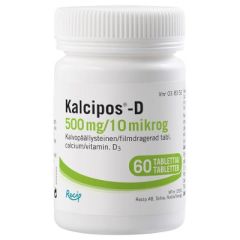 KALCIPOS-D tabletti, kalvopäällysteinen 500 mg/10 mikrog 60 kpl